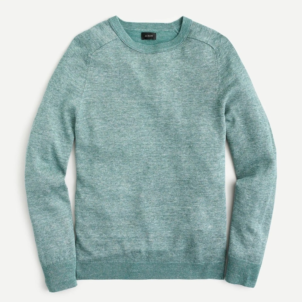 J. Crew Plaited Linen Cotton Sweater Green Men’s Large